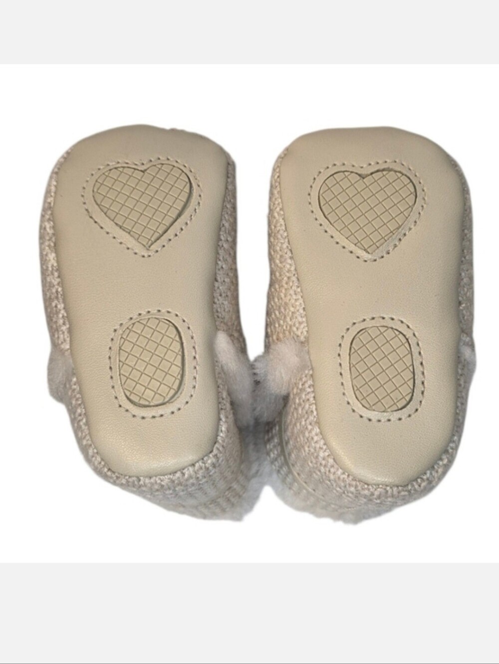 Baby Booties White Faux Fur Knit Kids First Walker Shoes Winter Boots Girls 2 - Picture 3 of 8